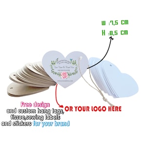 1000 Stück 350gr Namensetiketten mit Herzen, Unprinted ready Hang Tags, Namensetiketten Schlüsselanhänger
