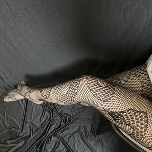 Black Snake fishnet tights,Snake Patterned Black Fishnets, Snake Tights Women image 1