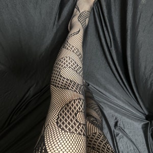 Black Snake fishnet tights,Snake Patterned Black Fishnets, Snake Tights Women image 3