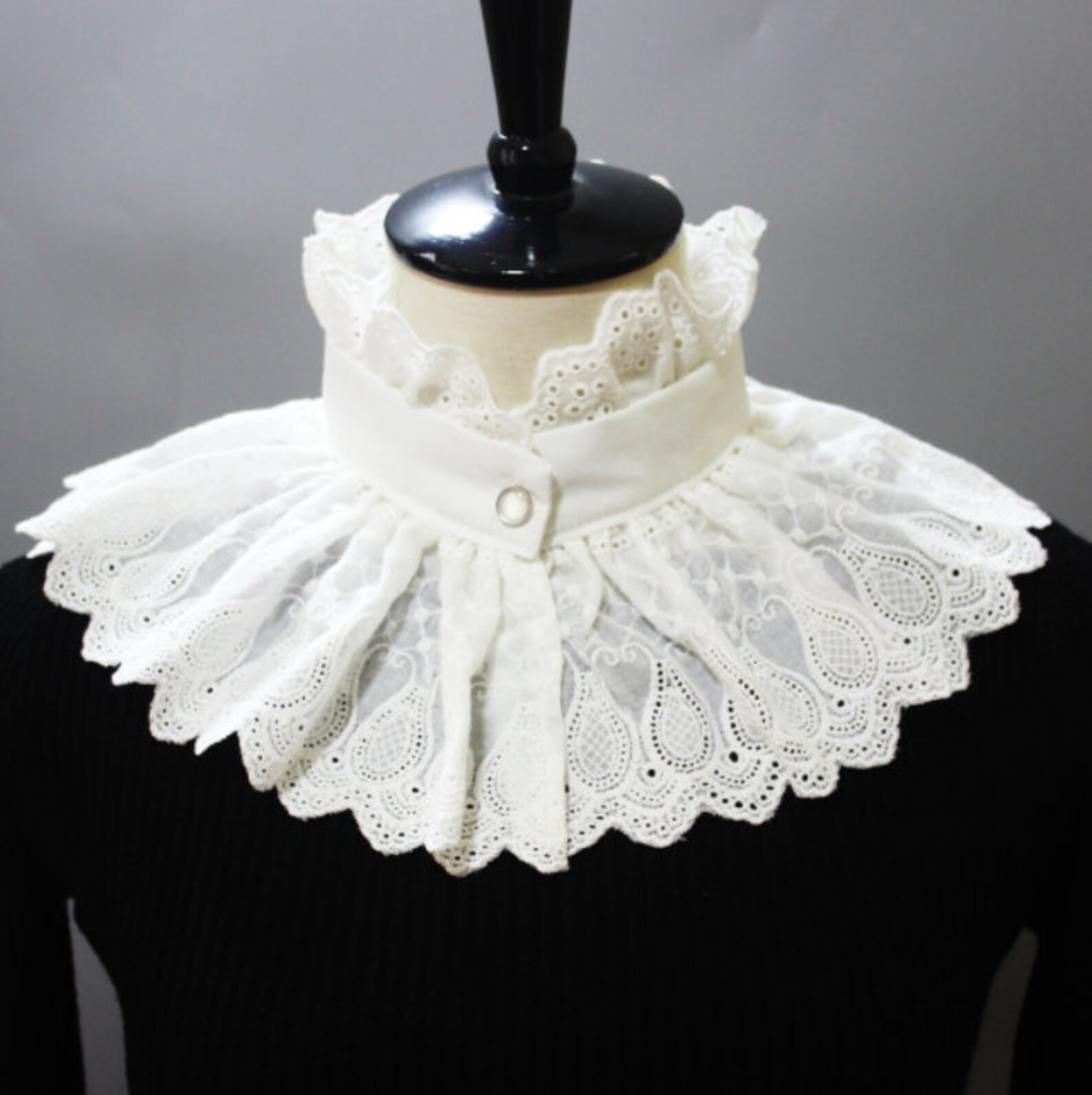 Cotton Embroidery Retro Party Victorian Court Fake Collar - Etsy