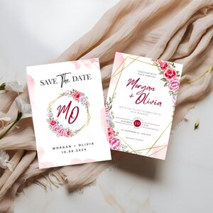 Script Style Wedding Invitation | Elegant Calligraphy Printable Card | Modern Digital Wedding Template