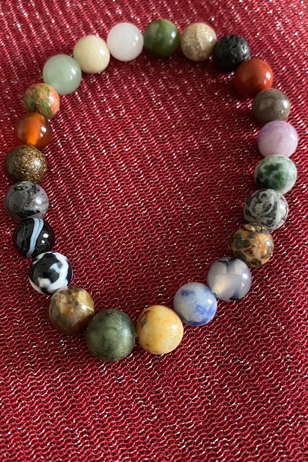 ミックスクリスタルブレスレット、本物のクリスタル、8mmビーズ - Etsy