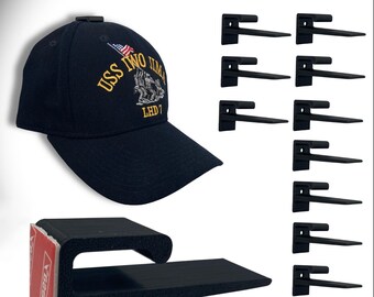 Ravary® | Pack of 10 self-adhesive hat holders, cap holders for the wall | Hat Shelf | baseball cap display