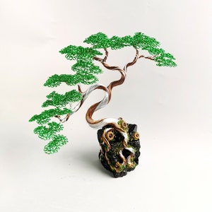 Handmade christmas gift, Green Bonsai 23cm/9&quot;, tree of life, metal bonsai, gift for mom