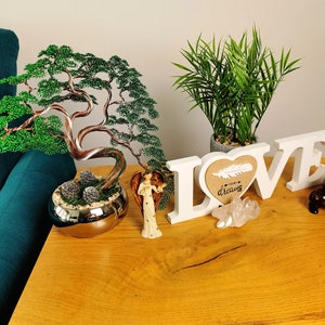Árbol bonsái de alambre de bronce verde, 30 cm/11,8 pulgadas, árbol de cobre, latón artístico hecho a mano, planta artificial, obra de arte personalizada, estatuilla de buda imagen 3