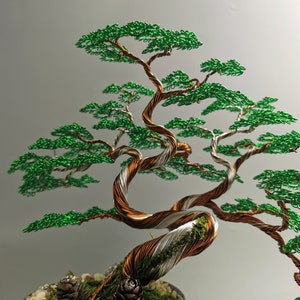 Green Bronze Wire Bonsai Tree, 30cm/11.8in, Copper Tree, handmade art brass, Artificial Plant, personalized artwork, buddha figurine image 6
