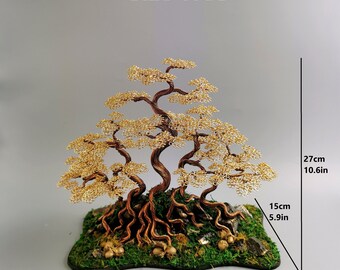 Handgemachter Draht Bonsai Baum, Goldener Herbst Wald Dekor, Feng Shui  Geschenk (27 cm) - Etsy.de