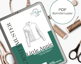 Pattern for Girls Zip Showshirt "little Annie" Size EU: 110/116-158/164