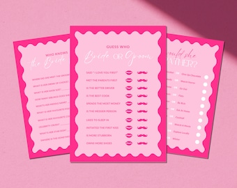 Hens Party Games, Bachelorette Games, Printable Hens Games, Digital Hens Games, DIY Canva Template, Wavy Design