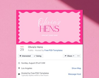 Facebook Banner Hens Party , Facebook Bachelorette Banner, Editable Hens Banner, Digital Hens Facebook Event Cover