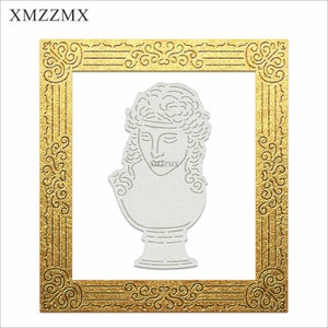 XMZZMX Gips Avatar Art Rahmen Metall Stanzformen für Kartenherstellung Prägung Papier Stanzteile Sets Handwerk Vorlagen Schablonen