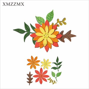 XMZZMX Shadow Gecombineerde Bloem Blad Metalen Stansmessen voor Kaarten Maken Embossing Papier Die Cuts Sets Ambachten Sjablonen Stencils