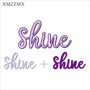 XMZZMX Shine Words Metall Stanzformen für Kartenherstellung Prägung Papier Stanzteile Sets Album Handwerk Vorlagen Schablonen