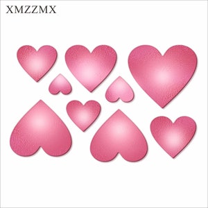 XMZZMX Herz Rahmen Metall Stanzformen für Kartenherstellung Prägung Papier Stanzteile Sets Album Handwerk Vorlagen Schablonen