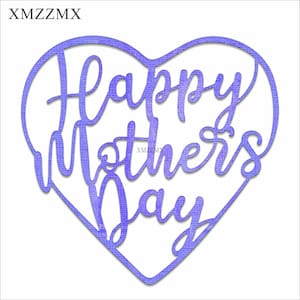 XMZZMX Woord Moederdag Gelukkig Metalen Stansmessen voor Kaart Maken Embossing Papier Die Cuts Sets Ambachten Sjablonen Stencils