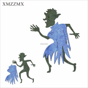 XMZZMX Halloween Monster Metall Stanzformen für Kartenherstellung Prägung Papier Stanzteile Sets Album Handwerk Vorlagen Schablonen