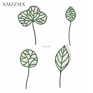 XMZZMX Troqueles de corte de metal con venas de hojas de sombra para hacer tarjetas, troqueles de papel en relieve, conjuntos de plantillas de manualidades para álbumes