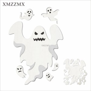 XMZZMX Matrices de découpe en métal Shadow Halloween Specter pour la fabrication de cartes, gaufrage, ensembles de découpes en papier, modèles d'artisanat d'album, pochoirs