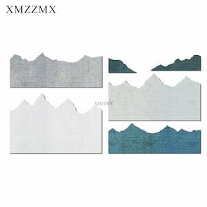XMZZMX ombre combinée montagne matrices de découpe en métal pour la fabrication de cartes gaufrage papier découpes ensembles Album artisanat modèles pochoirs
