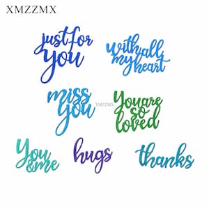 XMZZMX Frases del Día de San Valentín Troqueles de Corte de Metal para Hacer Tarjetas Papel en Relieve Troqueles Conjuntos Plantillas de Manualidades de álbumes Plantillas