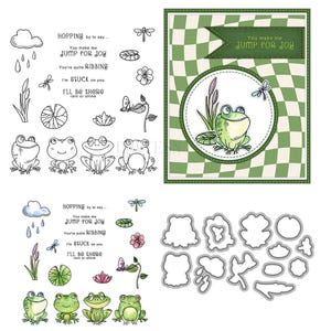 Little Frog Animal Clear Stamps and Die Cuts for Card Making Silicone Seals Metal Cutting Dies Sets for DIY Scrapbooking Paper