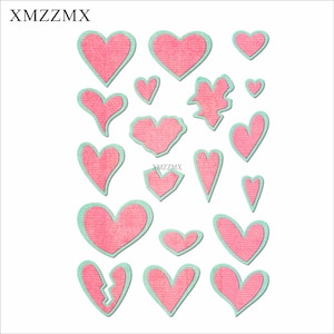 XMZZMX Schatten Valentinstag Liebe Metall Stanzformen für Kartenherstellung Prägung Papier Stanzteile Sets Handwerk Vorlagen Schablonen