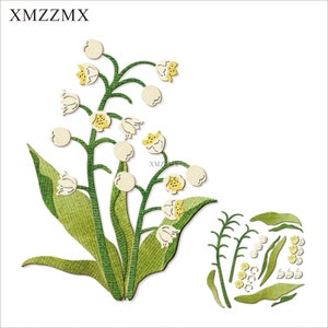 XMZZMX cloche orchidée fleur métal matrices de découpe pour la fabrication de cartes gaufrage papier découpe ensembles Album artisanat modèles pochoirs