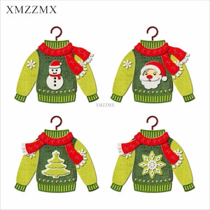 XMZZMX Fustelle in metallo per maglione di Natale ombra per la realizzazione di cartoline Carta per goffratura Tagli fustellati Set Album Artigianato Modelli Stencil