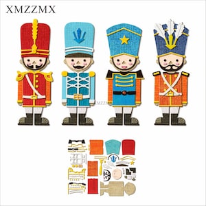 XMZZMX Kleine Soldaten Metall Stanzformen für Kartenherstellung Prägen Papier Stanzteile Sets Album Handwerk Vorlagen Schablonen