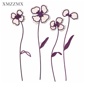 XMZZMX Sombra Flores De Bambú Troqueles De Corte De Metal para Hacer Tarjetas Papel En Relieve Troqueles Conjuntos Álbum Manualidades Plantillas Plantillas