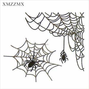 XMZZMX Shadow Halloween Spider Web Fustelle in metallo per la realizzazione di cartoline Goffratura Carta Fustelle Set Album Artigianato Modelli Stencil