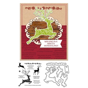Sika Deer Christmas Snowflakes Clear Stamps and Die Cuts for Card Making Silicone Seals Metal Cutting Dies Sets for DIY Scrapbooking Paper