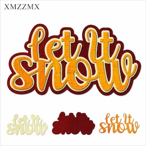 XMZZMX Schatten Weihnachten Let It Snow Metall Stanzformen für Kartenherstellung Prägung Papier Stanzteile Sets Handwerk Vorlagen Schablonen