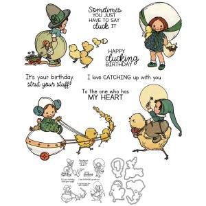 Child Chickent Clear Stamps and Die Cuts for Card Making Silicone Seals Metal Cutting Dies Sets for DIY Scrapbooking Paper