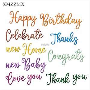 Troqueles de corte de Metal XMZZMX Happy Birthday Love You para hacer tarjetas, juegos de troqueles de papel gofrado, plantillas para manualidades de álbumes