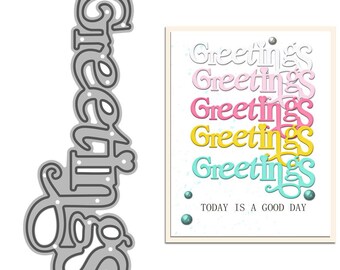 Fustelle di auguri per la creazione di biglietti, set di fustelle in metallo per fai da te, scrapbooking, carta, festival, album, forniture decorative