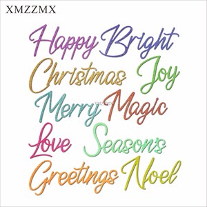 XMZZMX Fustelle in metallo con parole inglesi di Natale per la realizzazione di cartoline Tagli fustellati in carta per goffratura Set di album artigianali Modelli Stencil