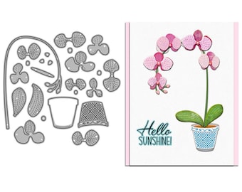 Zestawy wykrojników do doniczek z kwiatami, gałęziami, do tworzenia kartek, metalowe zestawy wykrojników do scrapbookingu, albumów, festiwali, dekoracji