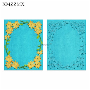 XMZZMX Bloem Bladeren Grens Metalen Stansmessen voor Kaarten Maken Embossing Papier Die Cuts Sets Album Ambachten Sjablonen Stencils
