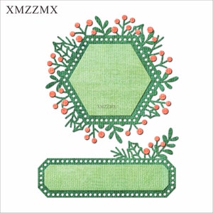 XMZZMX Fustelle in metallo con pizzo geometrico per la realizzazione di cartoline Fustelle in carta per goffratura Set di album artigianali Modelli Stencil