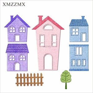 XMZZMX Casa Recinzione Alberi Fustelle in Metallo per la Fabbricazione di Carte Goffratura Carta Fustelle Imposta Album Artigianato Modelli Stencil