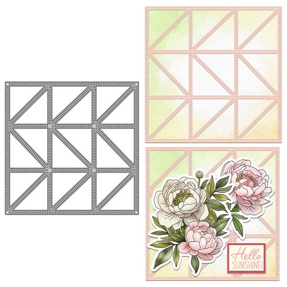Squares Flower Metal Cutting Dies – DIY Embossing Stencils For Scrapbooking, Paper Cards, Crafts
