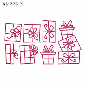 XMZZMX boîtes de noël matrices de découpe en métal pour la fabrication de cartes gaufrage papier découpes ensembles Album artisanat modèles pochoirs