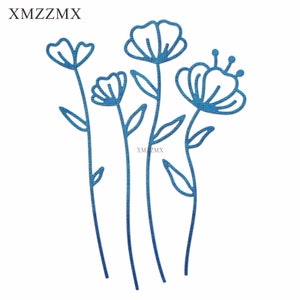 Xmzzmx matrizes de corte de metal, pequenas flores selvagens para fazer cartões, conjuntos de cortes de papel em relevo, modelos de artesanato e estênceis