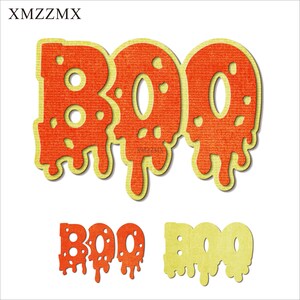 Troqueles de corte de Metal XMZZMX Shadow Halloween BOO para hacer tarjetas, juegos de troqueles de papel gofrado, plantillas para manualidades de álbumes