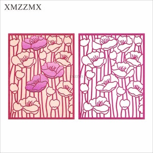 Troqueles de corte de Metal con fondo de flor de peonía XMZZMX para hacer tarjetas, juegos de troqueles de papel gofrado, plantillas para manualidades de álbum