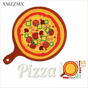 XMZZMX Shadow Pizza Matrices de découpe en métal pour la fabrication de cartes, gaufrage, ensembles de découpes en papier, modèles d'artisanat d'album, pochoirs
