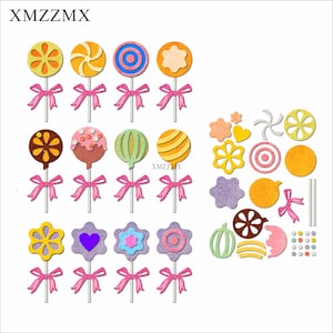 XMZZMX Shadow Lollipop Metalen Stansmessen voor Kaarten Maken Embossing Papier Die Cuts Sets Album Ambachten Sjablonen stencils