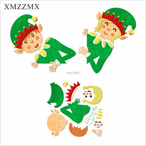 XMZZMX Elfi di Natale Fustelle in metallo per la realizzazione di cartoline Carta per goffratura Tagli fustellati Set Album Artigianato Modelli Stencil