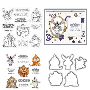 Tampons transparents Lion animaux humoristiques et découpes pour la fabrication de cartes Joints en silicone Jeux de matrices de découpe en métal pour papier de scrapbooking à faire soi-même